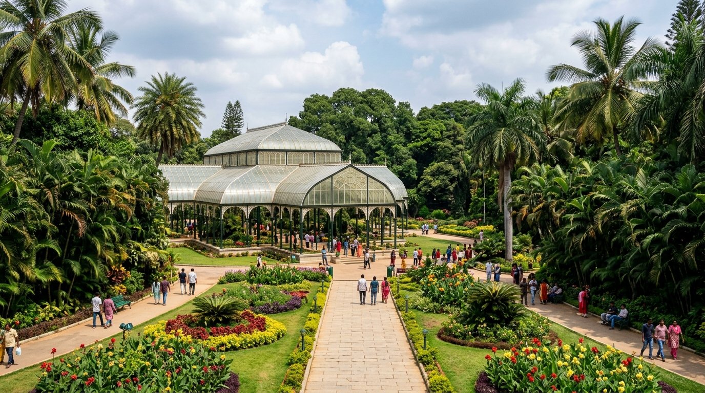 Real place photograph of Lalbagh Botanical Garden Glass House in Bangalore