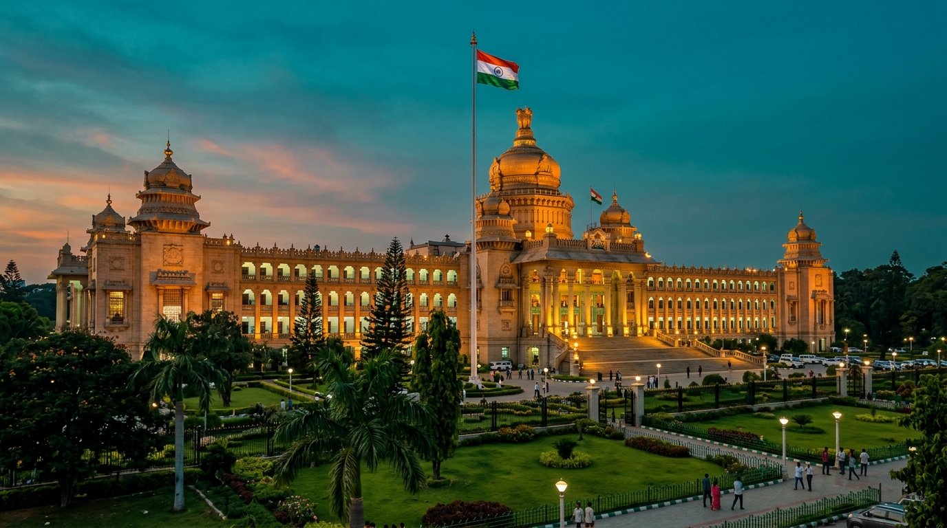 Real place photograph of Vidhana Soudha in Bangalore India